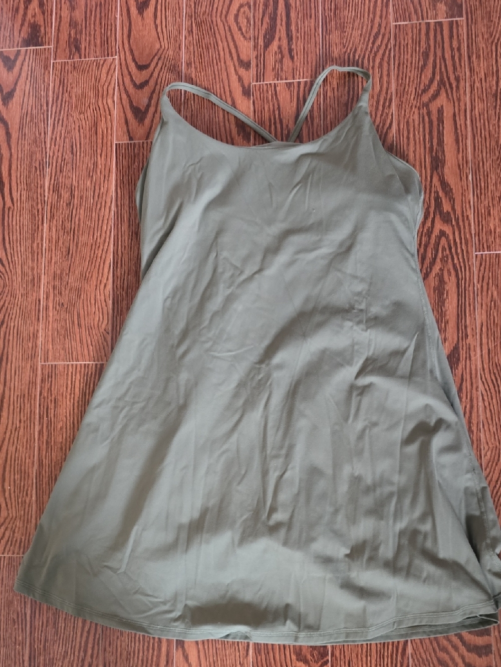 SHEIN Olive Green Strappy A-Line Tennis Style Dress